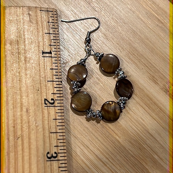 22123 Tiger Eye Earrings - Picture 3 of 4